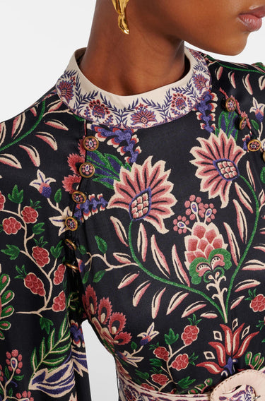 Marvelous Garden Black Midi Dress-Dresses-Farm Rio-Debs Boutique